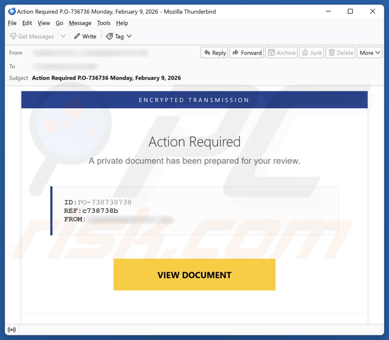 Private Document Has Been Prepared e-mailspamcampagne