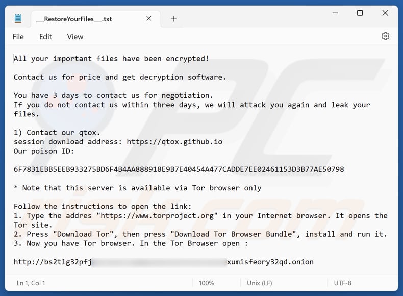 Reynolds ransomware tekstbestand (___RestoreYourFiles___.txt)
