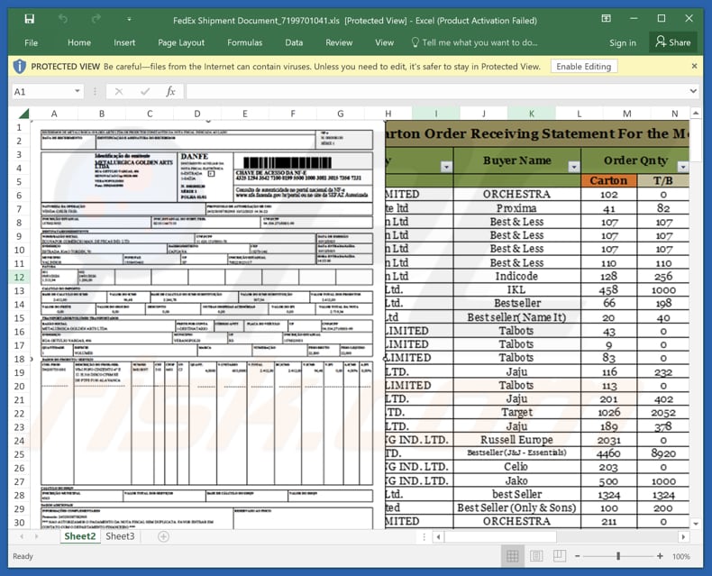 FedEx - Shipment Has Arrived In Our Airport E-mailzwendel met schadelijke Excel-bijlage