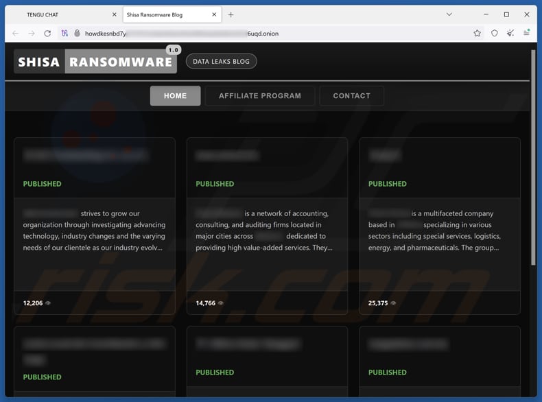 Black TENGU Ransomware gegevensleksite