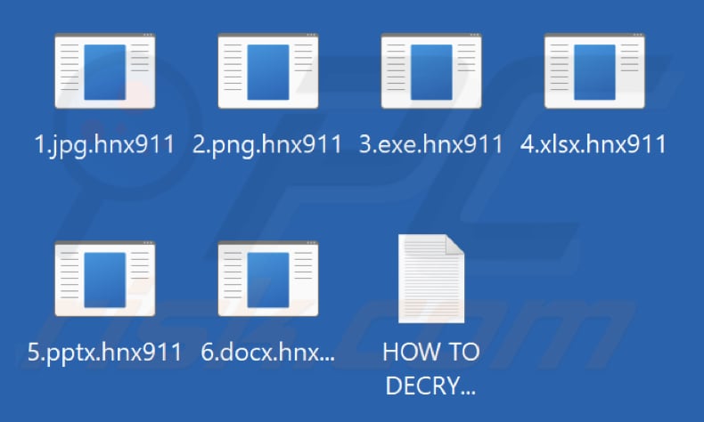 Bestanden versleuteld door Hnx911 ransomware (.hnx911-extensie)