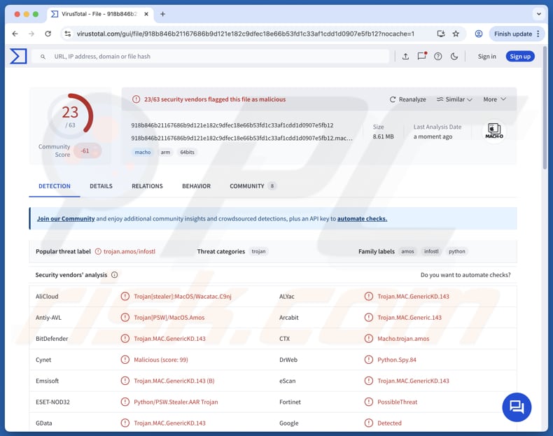 Infiniti information stealer