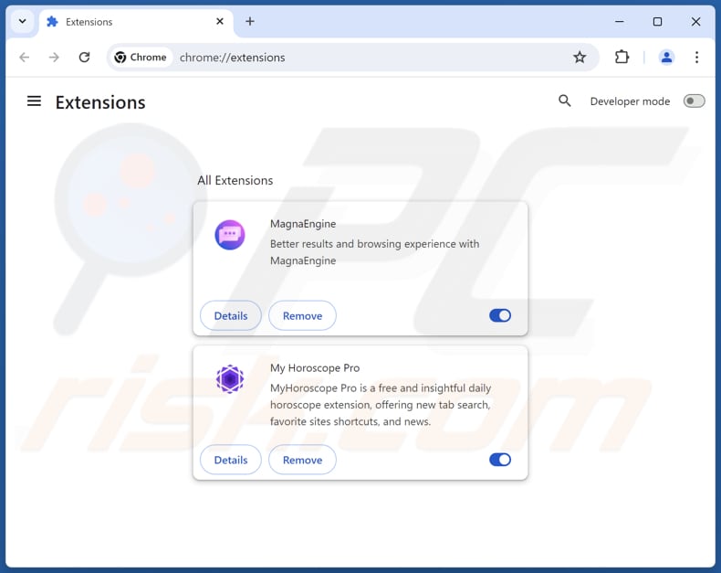 Verwijdering van mightytechy.com gerelateerde Google Chrome-extensies