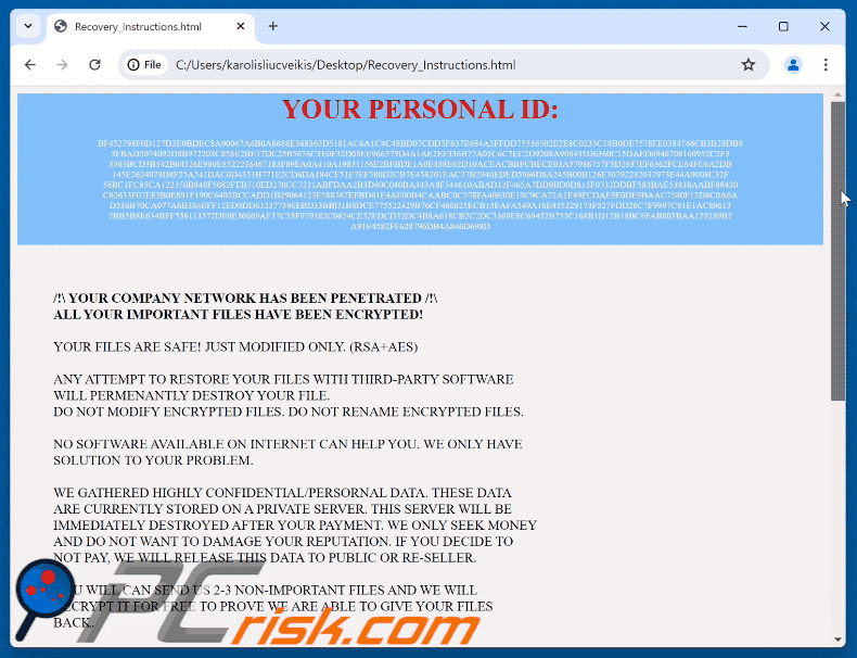 Net ransomware losgeldbrief (Recovery_Instructions.html) gif