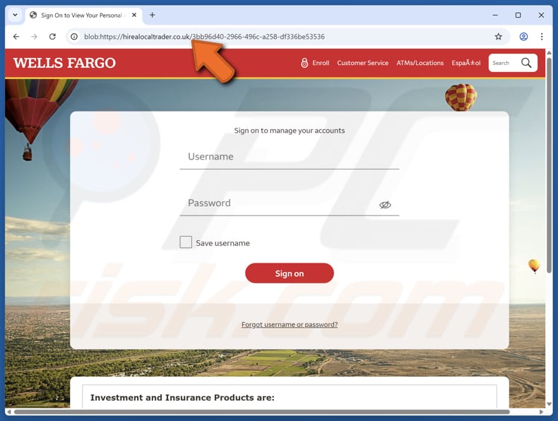 Wells Fargo Credit/Refund e-mailfraude nepsite
