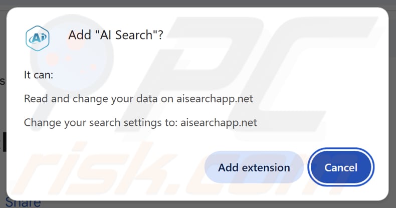 aisearchapp.net omleiding gevraagde machtigingen