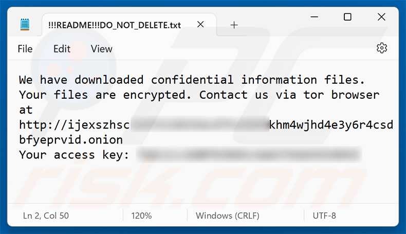 Aur0ra ransomware losgeldbrief (!!!README!!!DO_NOT_DELETE.txt)