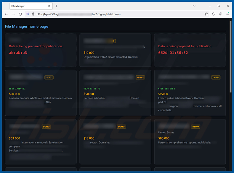 BACAVAI ransomware dataleksite