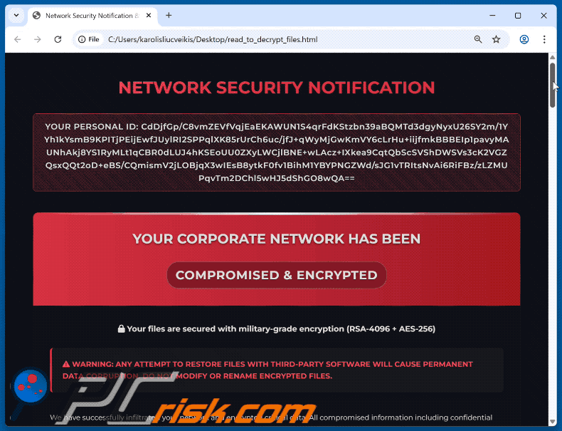 BARADAI ransomware losgeldbericht (read_to_decrypt_files.html)