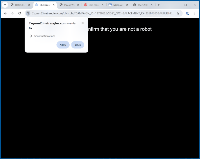 Uiterlijk van de inetrangles[.]com website (GIF)