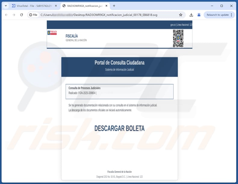 NexusRAT Malware SVG-bijlage die de malware bevat