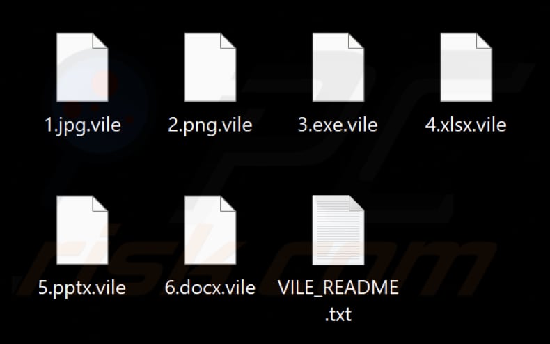 Bestanden versleuteld door Vile ransomware (.vile extensie)