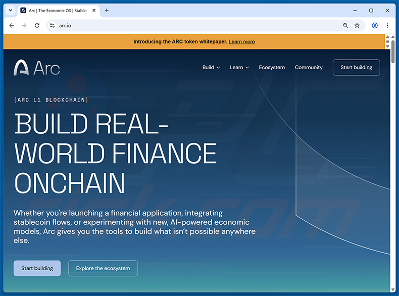 Arc Community Rewards Scam echte website (arc.io)