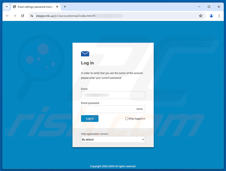 Authenticate Your Domain Account phishingpagina
