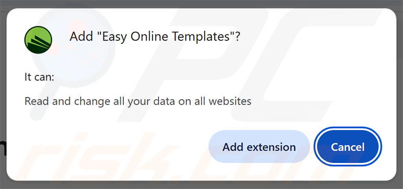Easy Online Templates adware machtigingen