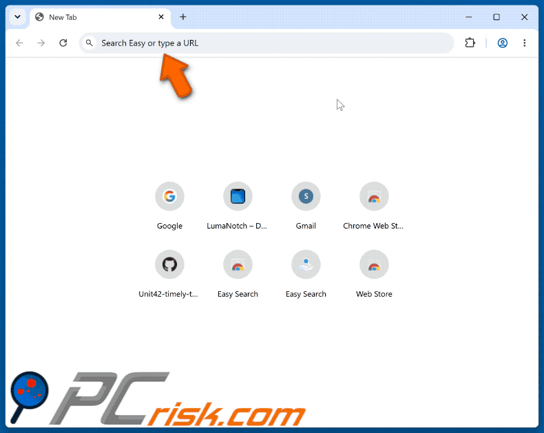 Easy Search browserkaper omleiding naar Bing (GIF)