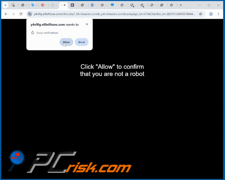 verschijning van de ellinfituns[.]com-website (GIF)