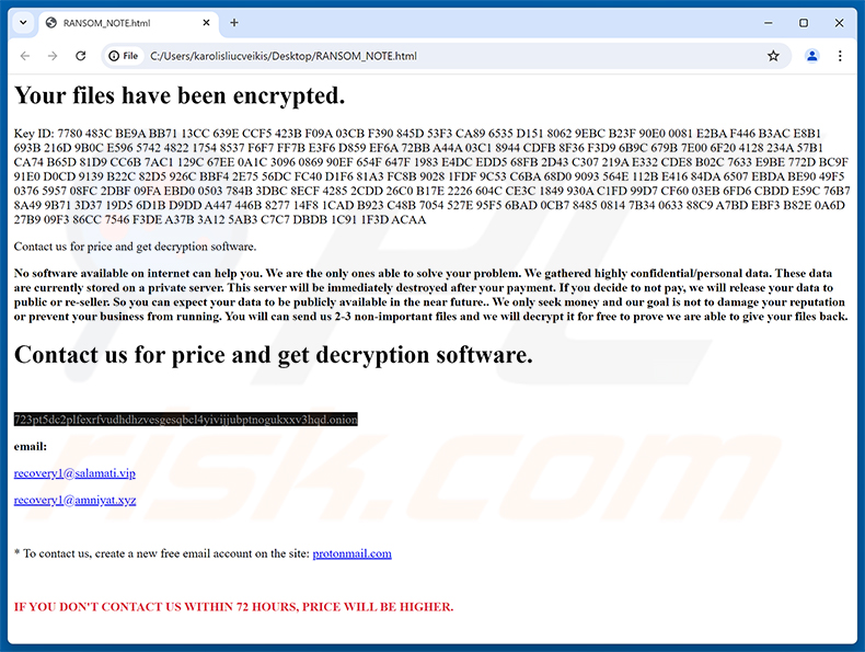 Friends ransomware losgeldbrief (RANSOM_NOTE.html)