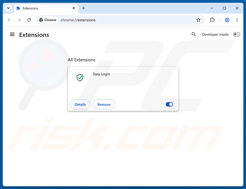 Aan Easy Login (loginonlineapp.com) gerelateerde Google Chrome-extensies verwijderen