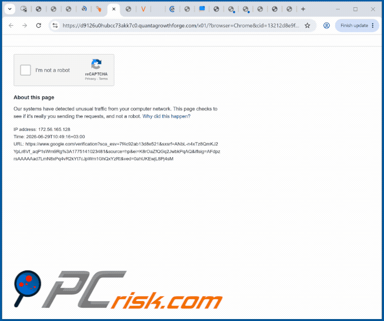 weergave van de website quantagrowthforge[.]com (GIF)