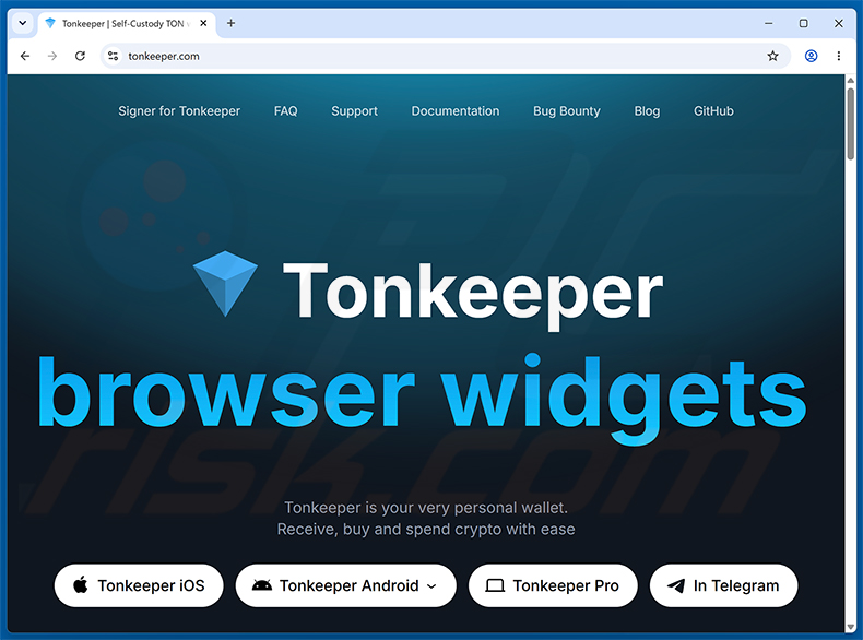 Tonkeeper Airdrop Scam echte website (tonkeeper.com)