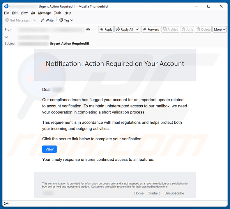 Update Related To Account Verification e-mailspamcampagne