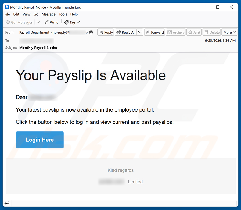 Your Payslip Is Available e-mailspamcampagne