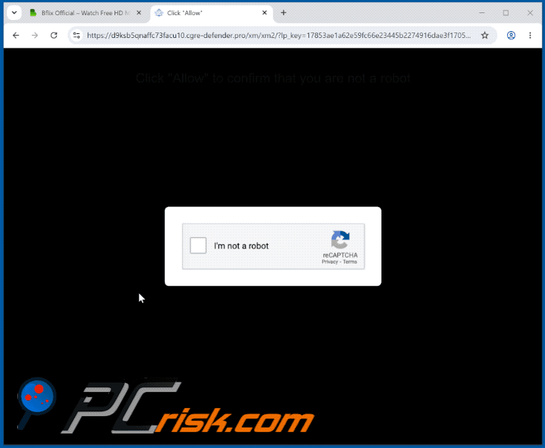 uiterlijk van de cgre-defender[.]pro-website (GIF)