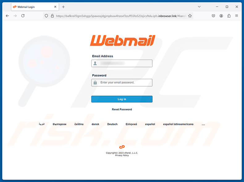 Complete The Required Mailbox Update e-mailfraude phishingpagina