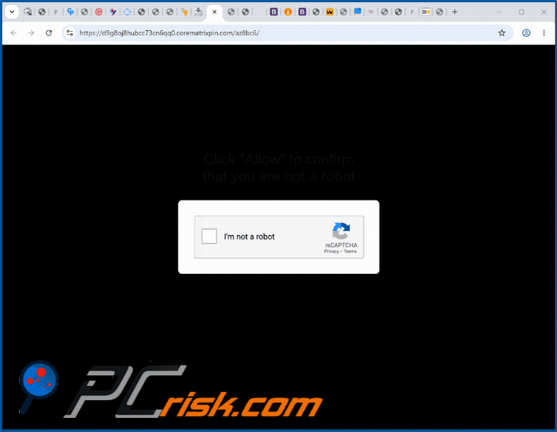 weergave van de website corematrixpin[.]com (GIF)
