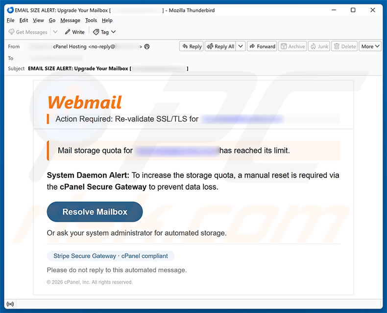 cPanel - Re-validate SSL/TLS e-mailspamcampagne