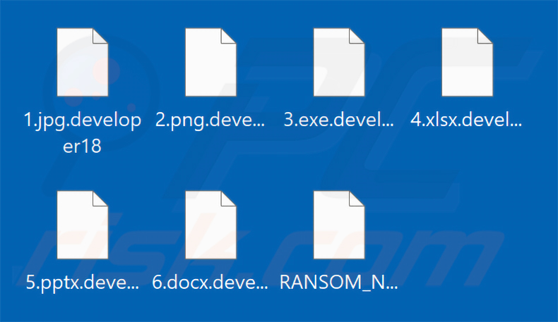 Bestanden versleuteld door Developer ransomware (.developer18-extensie)