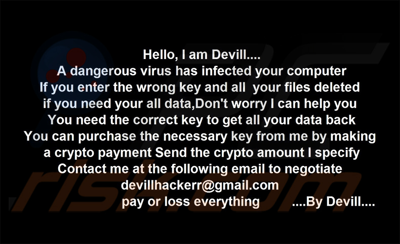 Devill ransomware achtergrond