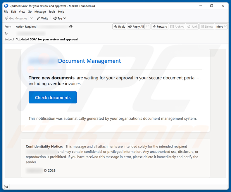Documents Are Waiting For Your Approval e-mailspamcampagne