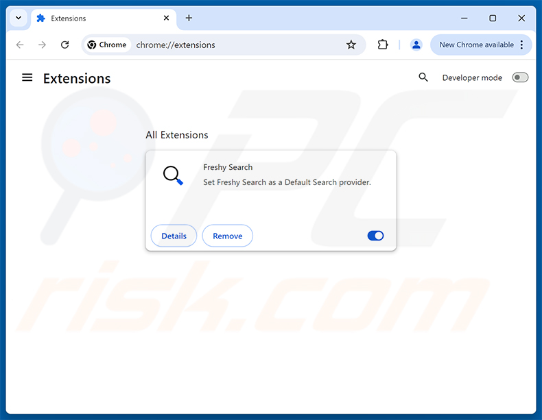 Verwijderen van aan Freshy Search (freshy.com) gerelateerde Google Chrome-extensies