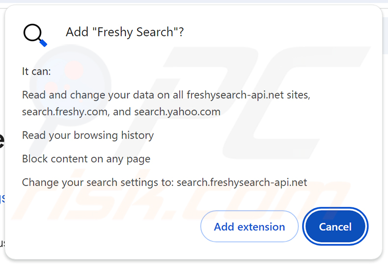 Freshy Search (freshy.com) browserkaper toestemmingen