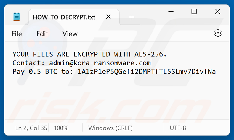 Kora-ransomware losgeldbericht (HOW_TO_DECRYPT.txt)