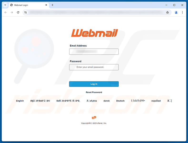 Mail Server Administration Scam phishing-pagina