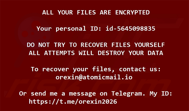 Orexin ransomware achtergrond