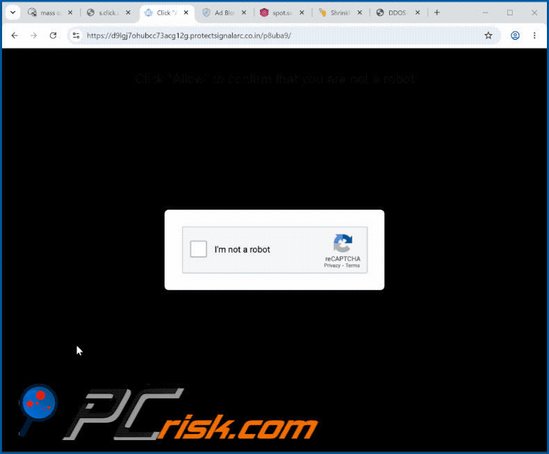 weergave van de website protectsignalarc[.]co.in (GIF)