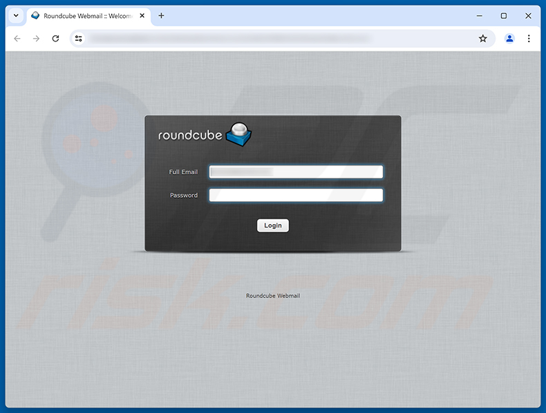 Roundcube Domain Registration Email Verification Scam phishingpagina