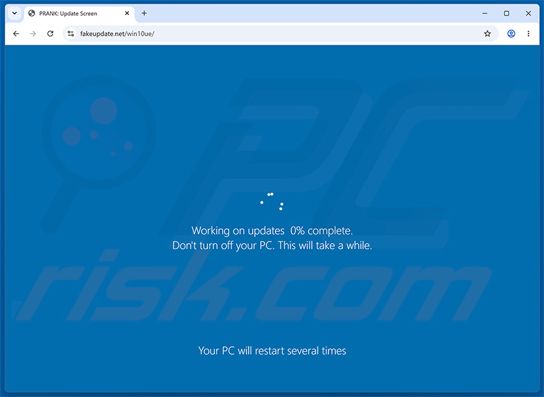 SCMBANKER Trojan nep-Windows Update-afleidingsscherm