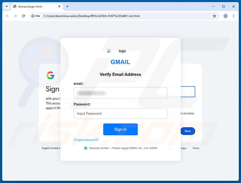 Confirmation Of Request For Quotation (RFQ) e-mailfraude phishingpagina