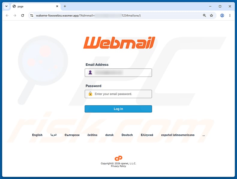 Cosco Shipping Package Notification e-mailfraude phishingpagina