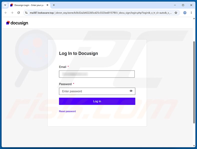 DocuSign Document Is Waiting For Your Approval e-mailfraude phishing-pagina