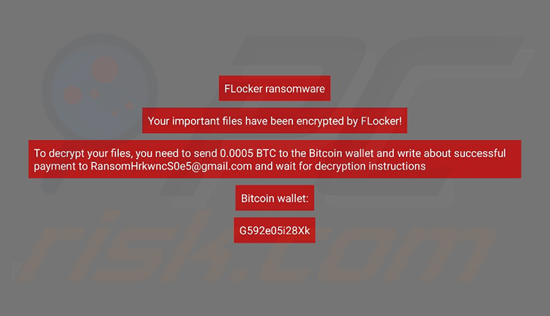 Bureaubladachtergrond van FLocker Ransomware
