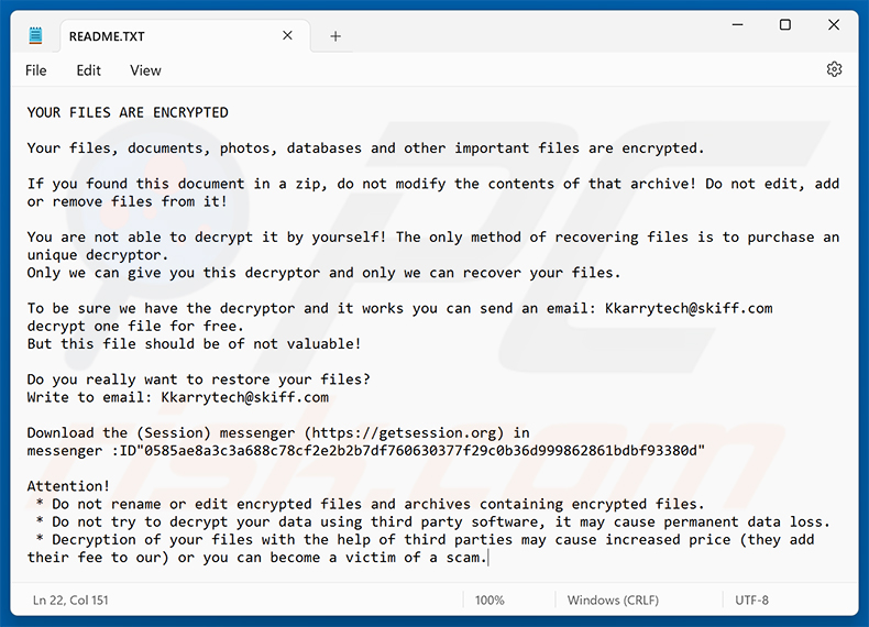 KarryTech-ransomware losgeldbrief (README.TXT)