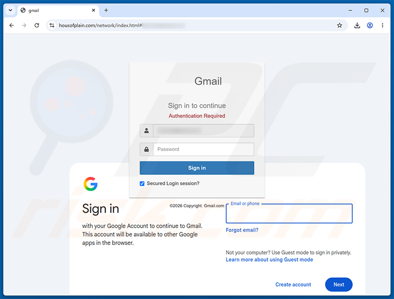 Mandatory Verification/Update Process phishingpagina