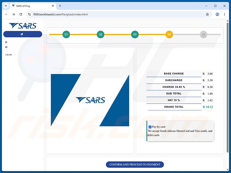 SARS Tax Refund Email Scam phishing-pagina